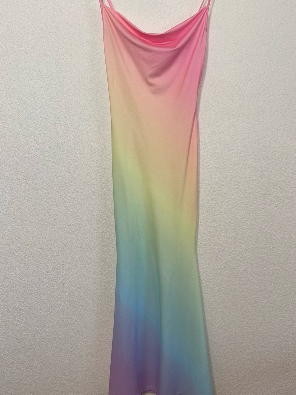SHEIN Pastel Rainbow Ombre Maxi Slip Dress XS